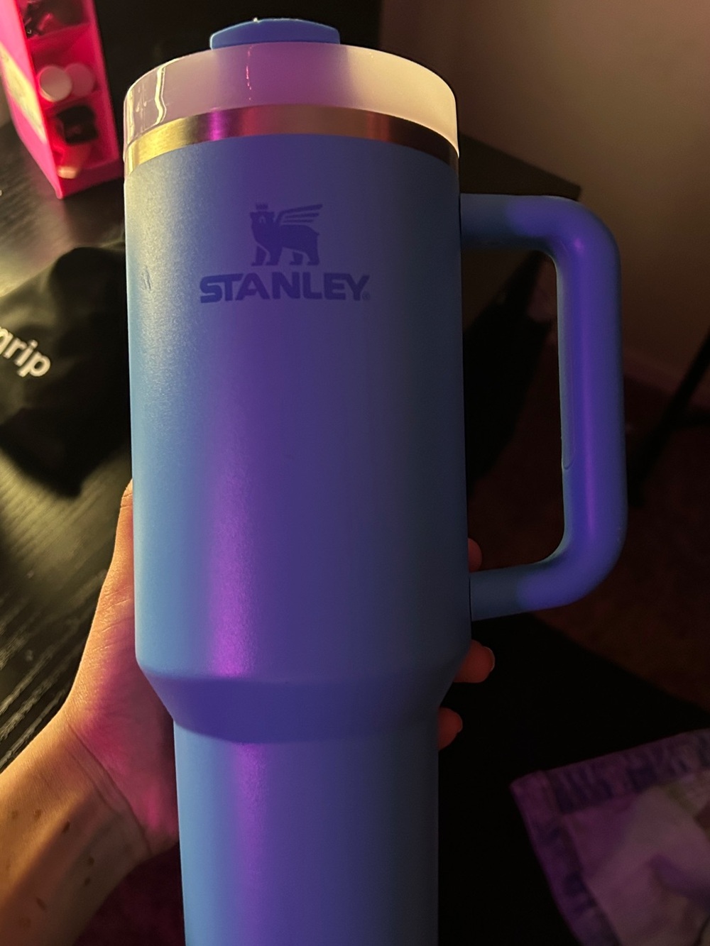 Stanley Blue Travel Mug with Handle and Lid